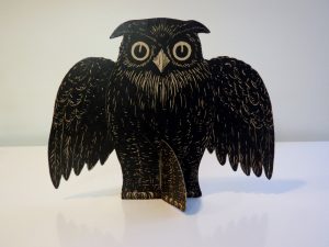 comeseemystuff_arleen_sorkin Owl Table Decoration with Flip-Out Base, Beistle, 1930-1931